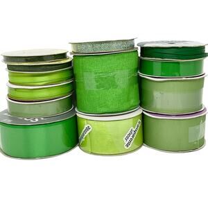 Arts & Craft Ribbon Bundle (13 Lot Bundle of Greens)